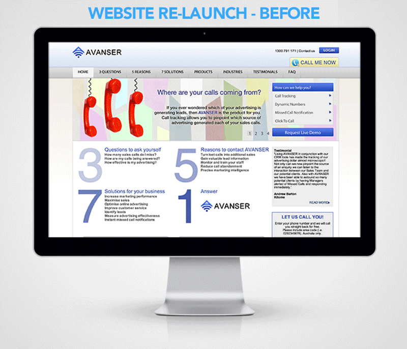 avanser website relaunch before and after